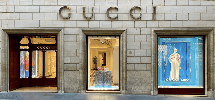 Gucci storefront.