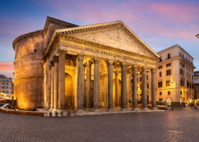 The Pantheon in Rome, Italy in the Morning