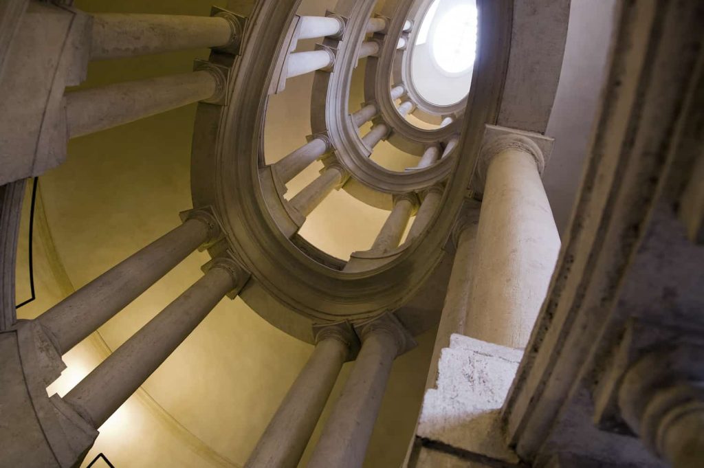 Helicoidal staircase by Borromini Palazzo Barberini best museums in Rome