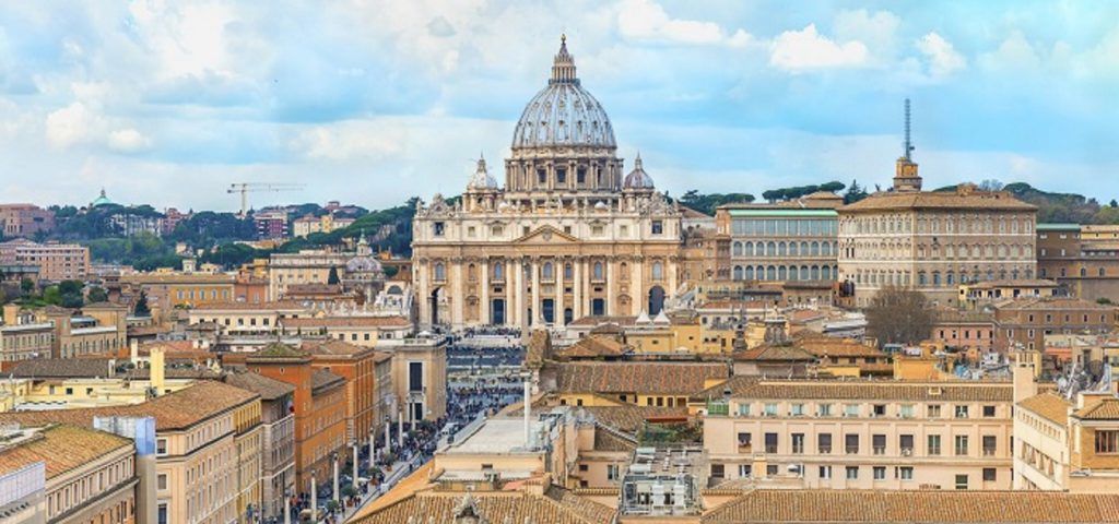 aerial view of st peters basilica and square