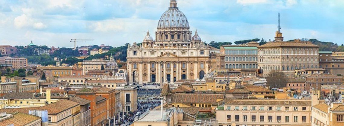 aerial view of st peters basilica and square