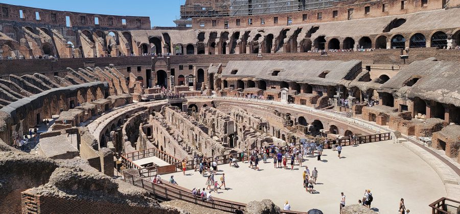 colosseum arena floor with people
