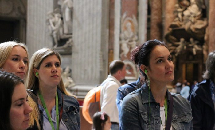 women standing in st. peter's basilica