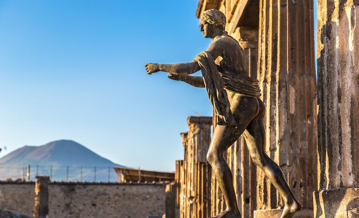 Pompeii Statue Mt Vesuvius