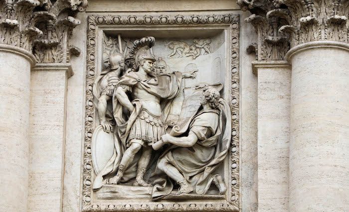 Relief of m agrippa trevi fountain