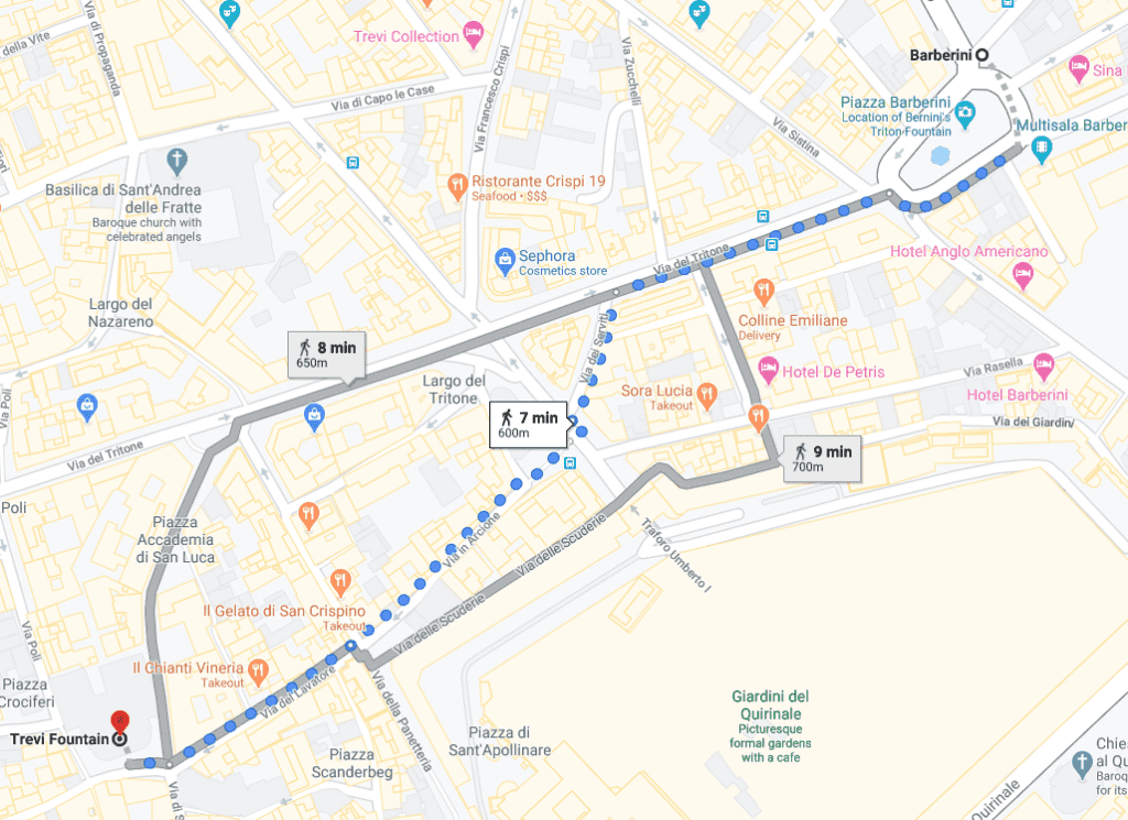 Google Maps Rome Trevi Fountain