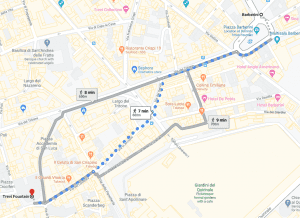 Walking Direction to Trevi Fountain from Metro Barberini - Google Maps