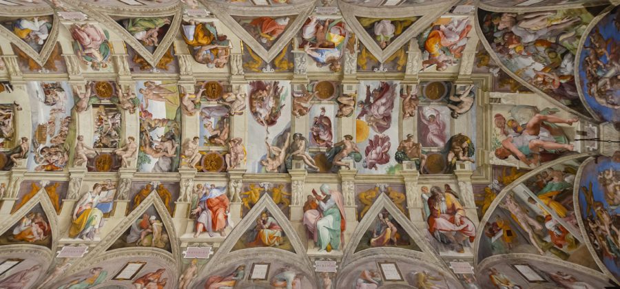 ceiling of the sistine chapel at the vatican museums