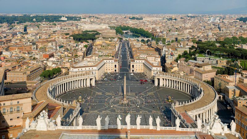 st peters square rome dome view