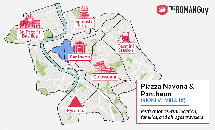 maps of rome showing attractions