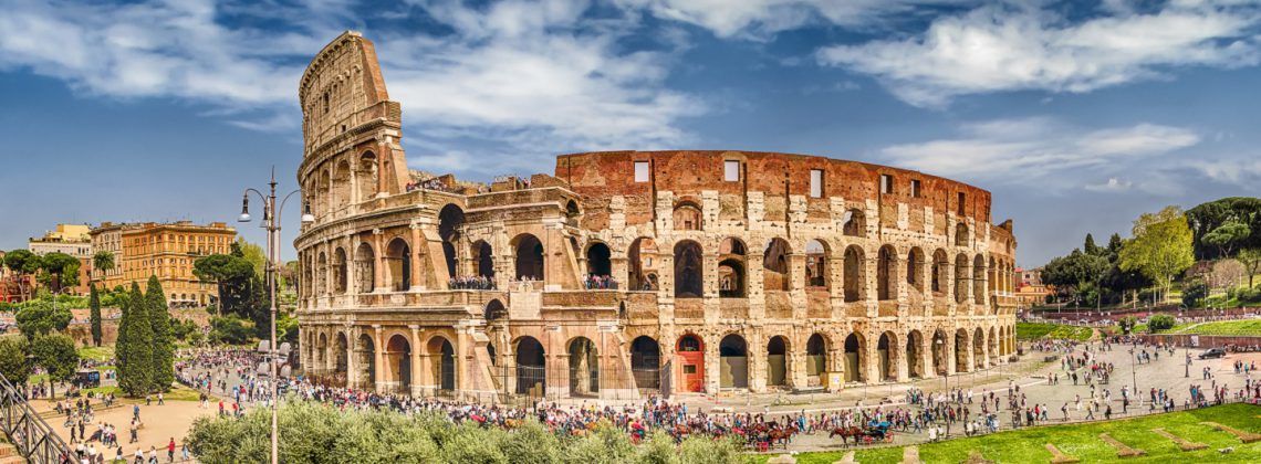 crowded colosseum with day light