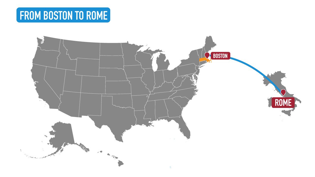 boston to rome