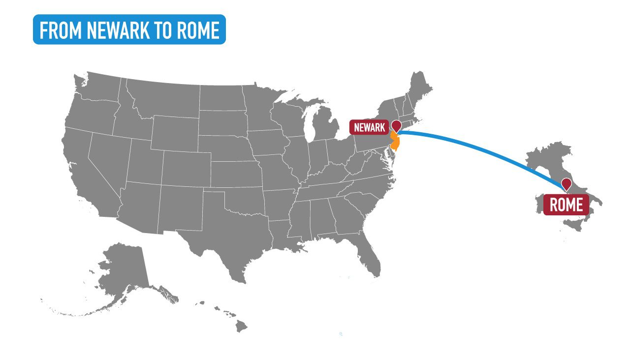 newark to rome