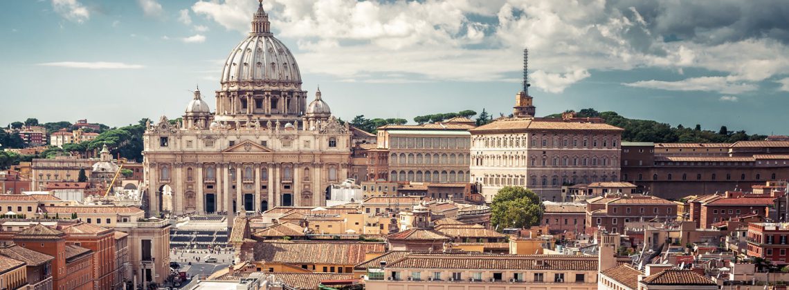 aerial view of vatican city with st peter's basilica
