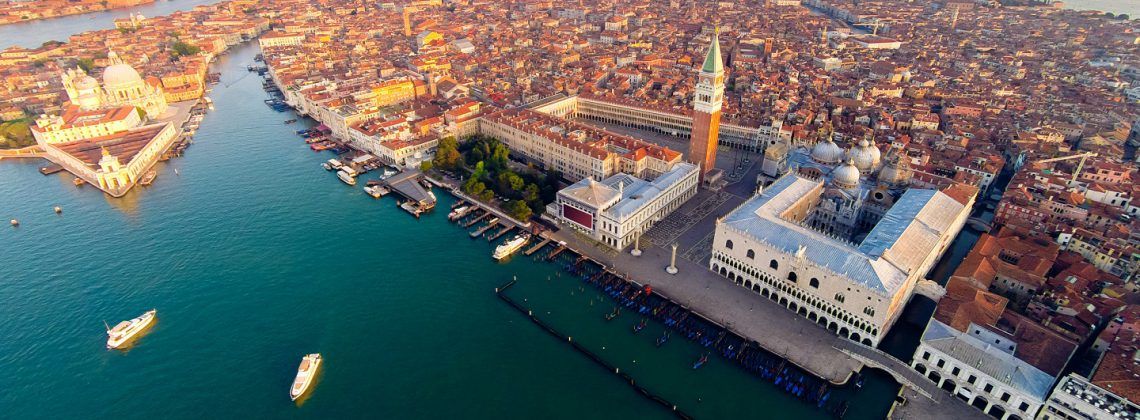 aerial view of st mark's square and doge's palace