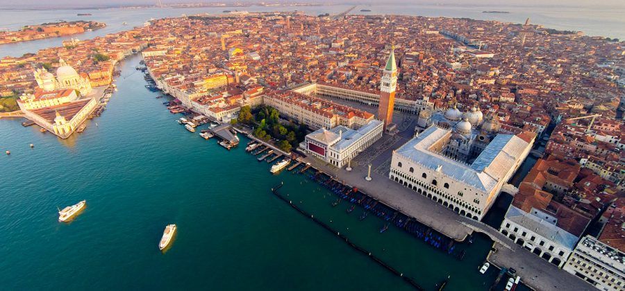 aerial view of st mark's square and doge's palace