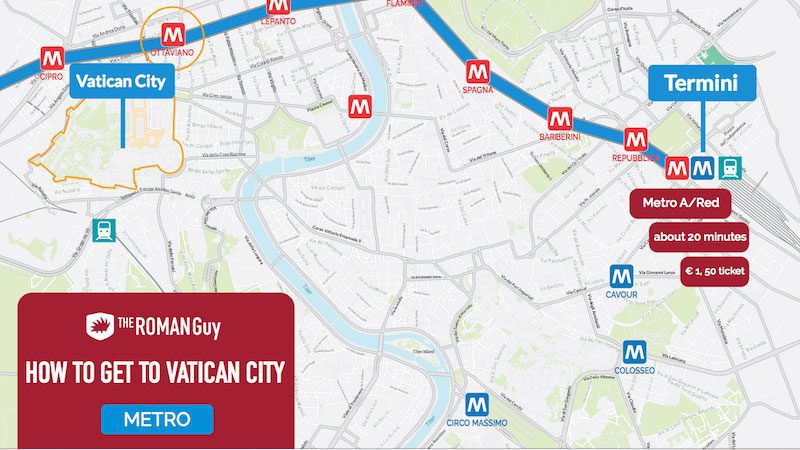 map of rome metro to visit the vatican museums