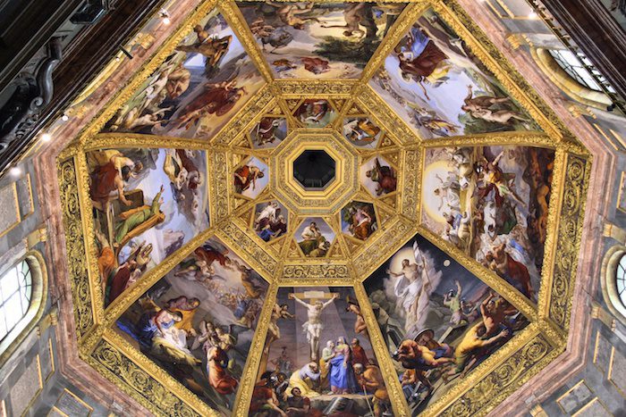 FLORENCE, ITALY - APRIL 30, 2015: Interior view of Medici Chapel in Florence, Italy. The landmark is a part of Basilica of San Lorenzo.