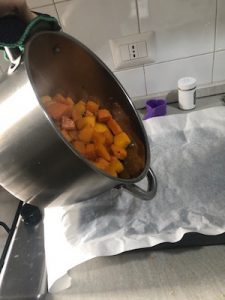 Transfer the pumpkin to a tin - Healthy italian vegetarian recipe