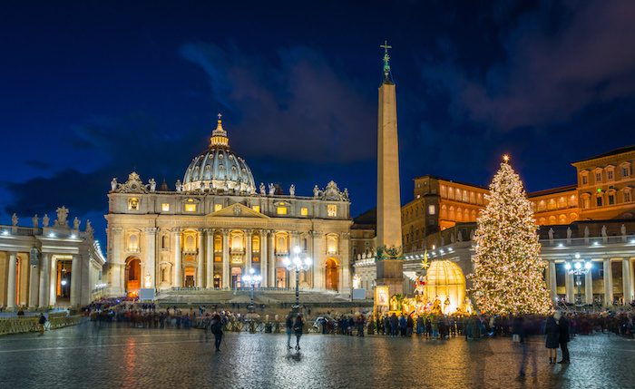 Saint Peter Basilica in Rome at Christmas